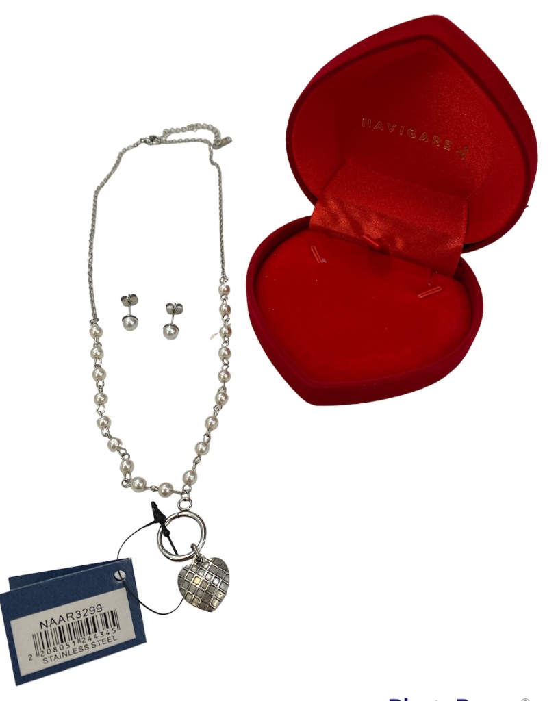 PARURE Collana cuore grande con orecchini